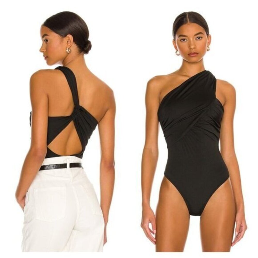 Superdown Bailee One Shoulder Bodysuit - Black
